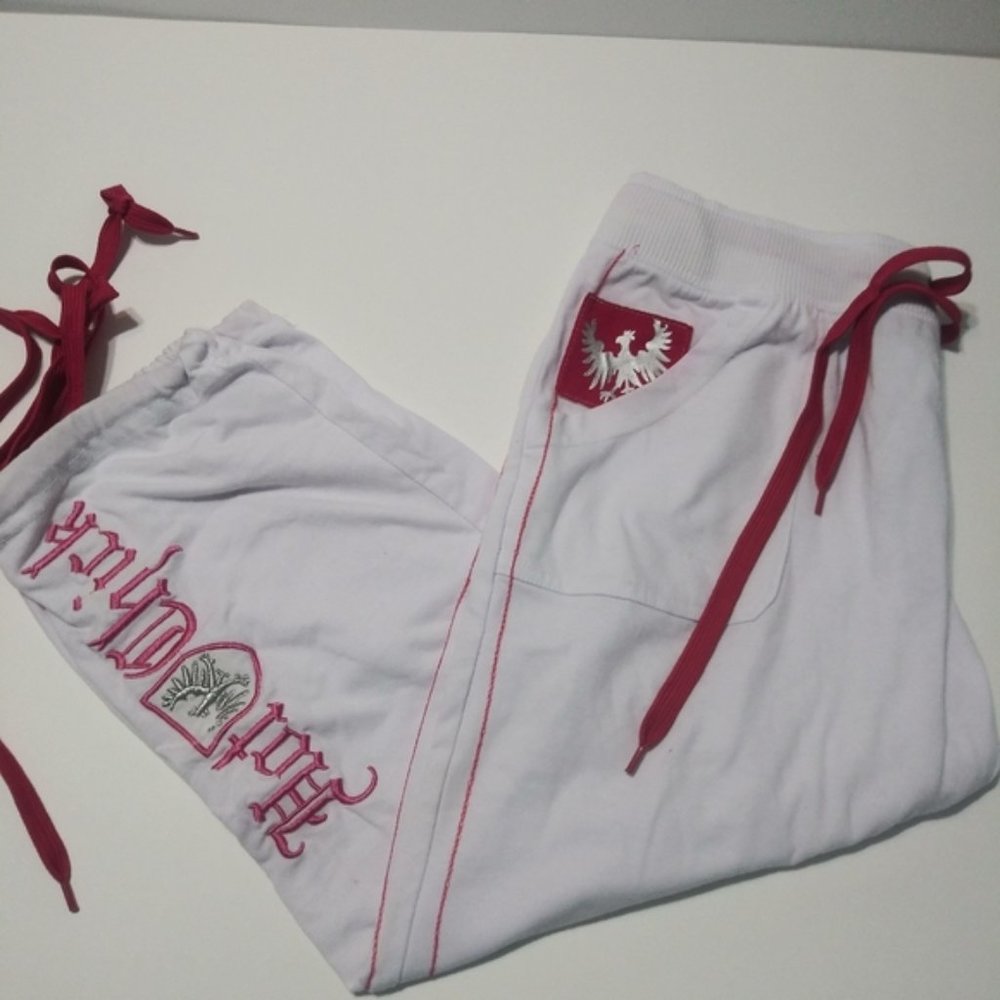Sale White pink tie off capri "baseball style" - Picture 2 of 13